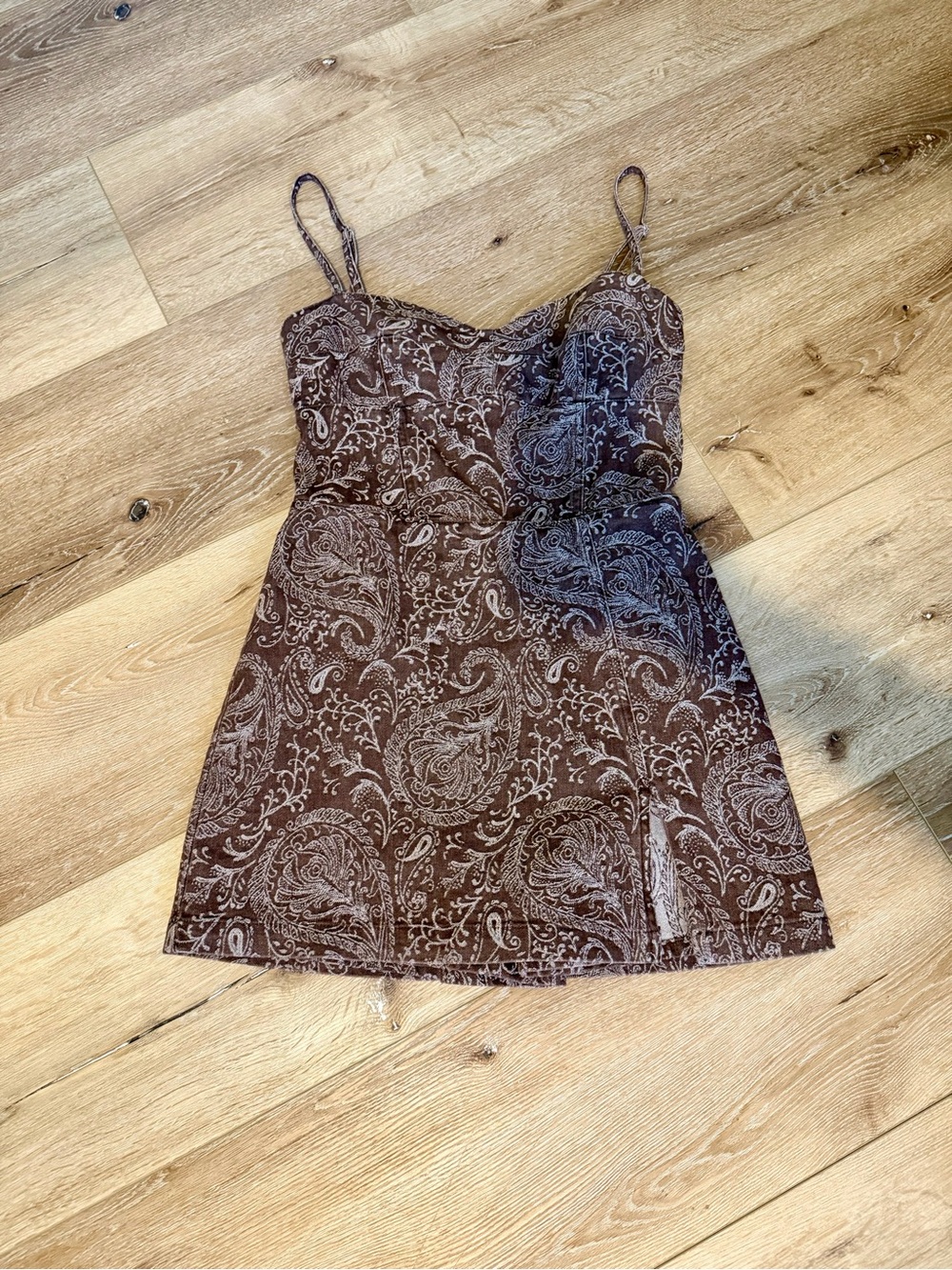 NWOT Amanda Uprichard Taylor Skort Romper in Brown Paisley Med - Picture 4 of 11